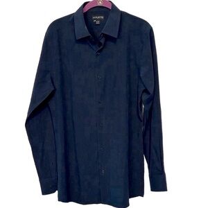Hylete Men's Long‎ Sleeve Button-Up Shirt Blue Size M Casual Spread Collar